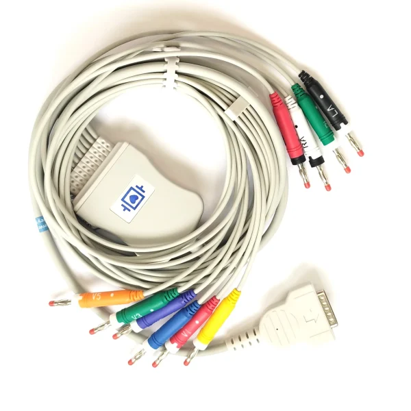 GE Cable ECG, Tipo BANANA, COMPLETO 4.0 mm, AHA