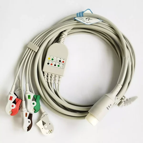 PHILIPS Cable ECG, 05 LEADS, Tipo PINZA, COMPLETO 12 PINS, AHA