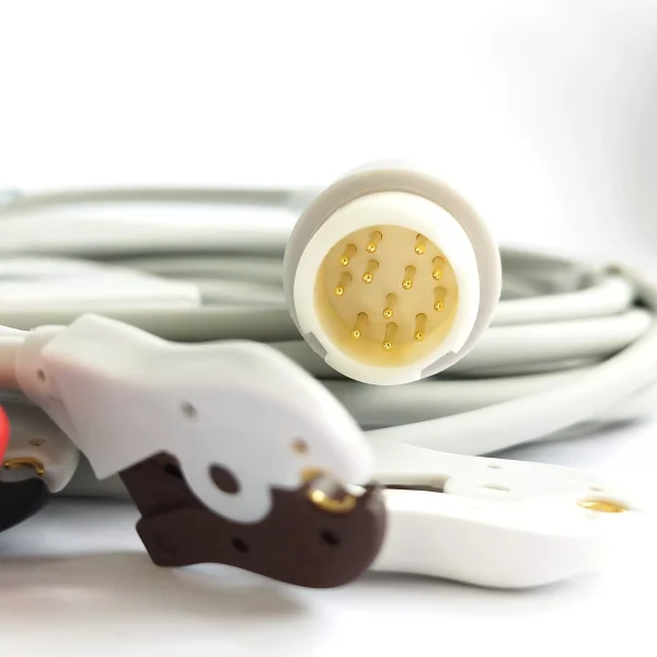 PHILIPS Cable ECG, 05 LEADS, Tipo PINZA, COMPLETO 12 PINS, AHA - Imagen 2