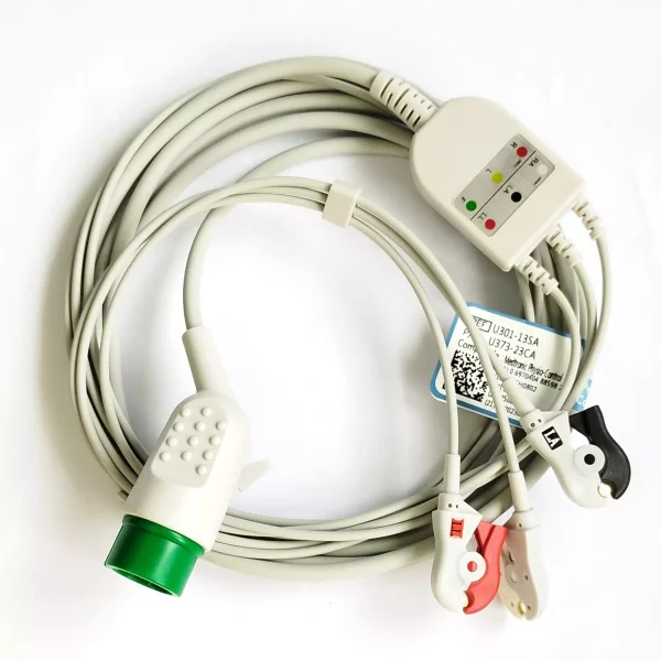 PHYSIO Control Cable ECG, 03 LEADS, Tipo PINZA, COMPLETO,12 PINS, AHA